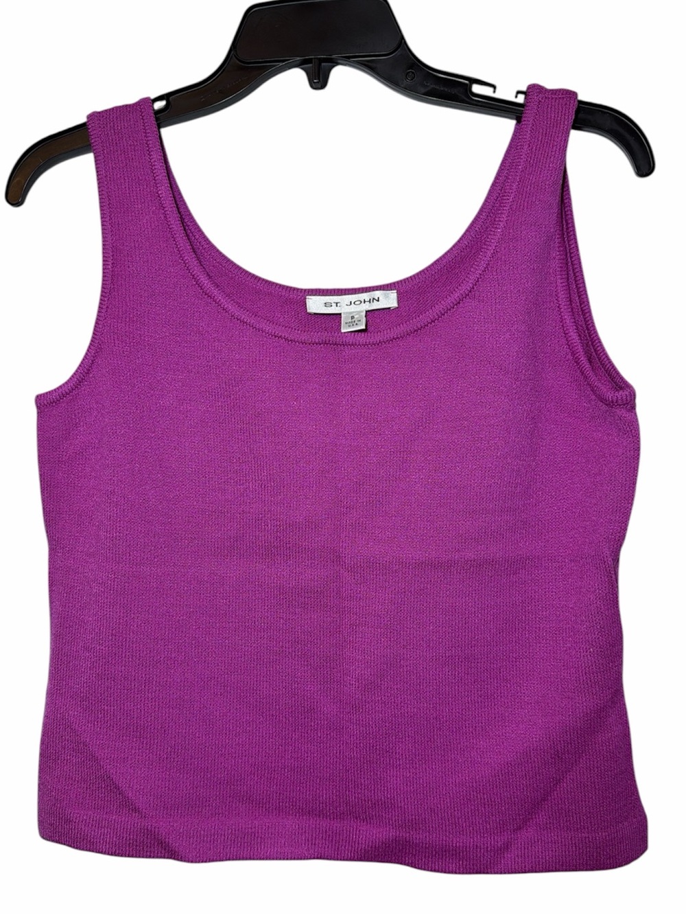 St. John Fuscia Knit Tank Top Women's Vintage Sleeveless Scoop Neck